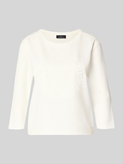 monari Relaxed fit sweatshirt Met viscose Model 'Emblem' Wit - 2