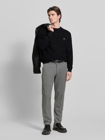 HUGO Regular Fit Pullover mit Schurwoll-Anteil Modell 'SETAL' Black 1