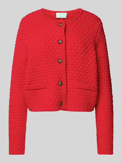 Jake*s Collection Strickjacke mit Eingrifftaschen Rot 2