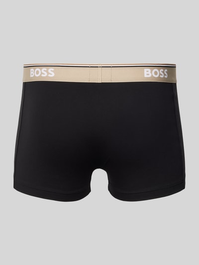 BOSS Boxershort met elastische band met label in een set van 3 stuks, model 'Power' Zwart - 3