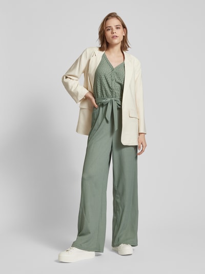 Only Jumpsuit met strikceintuur, model 'ELISA' Rietgroen - 1