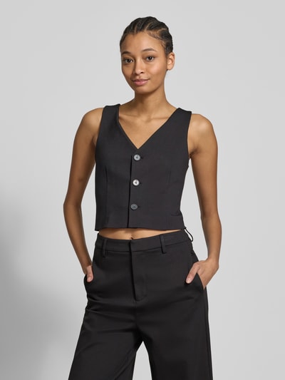 Calvin Klein Jeans Gilet met V-hals, model 'MILANO' Zwart - 4