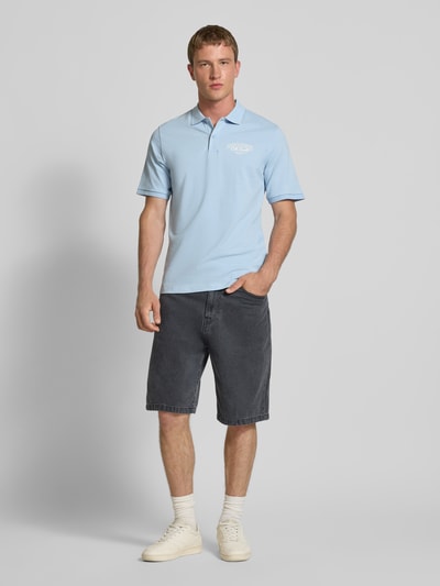 Jack & Jones Regular fit poloshirt met knoopsluiting, model 'MAKOTO' Lichtblauw - 1