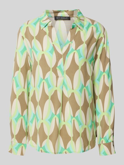 Betty Barclay Regular Fit Bluse mit V-Ausschnitt Oliv 2