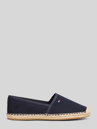 Produktfoto, Espadrilles mit Logo-Stitching von Tommy Hilfiger in Dunkelblau, Optik: Unifarben, Schuhspitze: Abgerundet, Absatzform: Flach