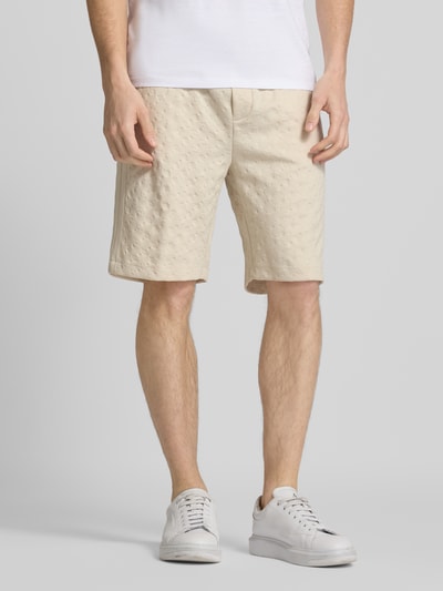 JOOP! Collection Regular Fit Sweatshorts mit Strukurmuster Modell 'Barlas' Beige 4