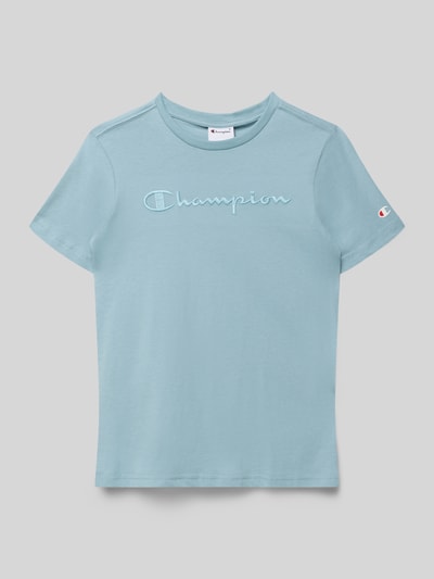 Champion regular fit T-shirt met gestikt logo Rookblauw - 1