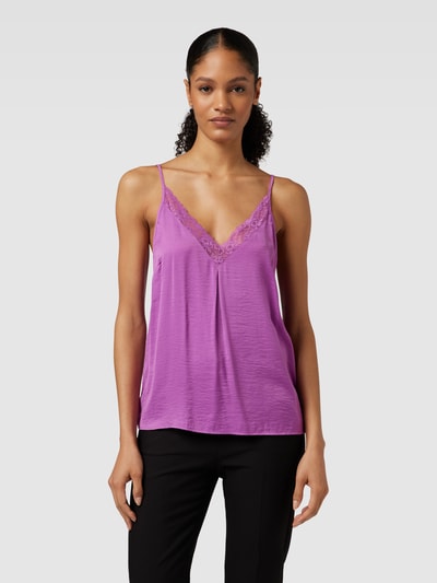 Vila Blousetop met V-hals, model 'CAVA' Fuchsia - 4