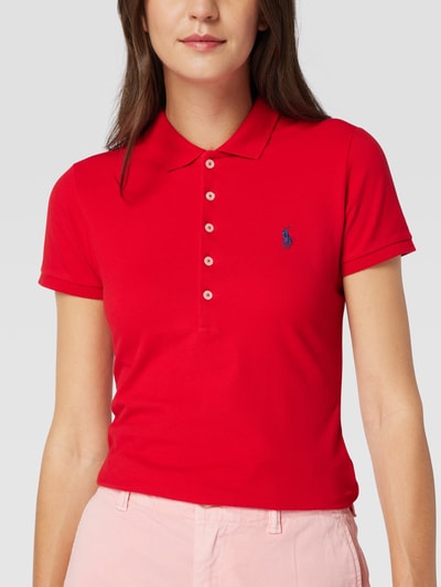 Polo Ralph Lauren Slim Fit Poloshirt mit Logo-Stitching Modell 'JULIE' Rot 3