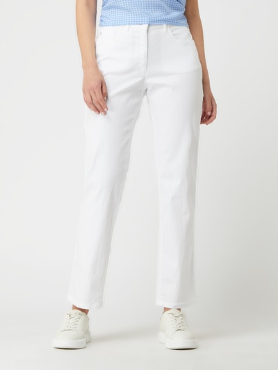 Zerres Straight Fit Jeans mit Stretch-Anteil Modell 'Greta' Weiss 4