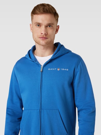 Gant Bluza rozpinana z nadrukiem z logo Królewski niebieski 3