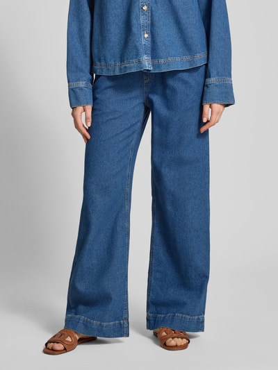 OPUS Wide leg jeans met tunnelkoord, model 'Miva' Jeansblauw - 4