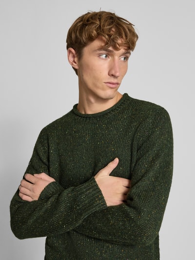 Superdry Strickpullover mit Rundhalsausschnitt Modell 'Donegal Jumper' Oliv 3