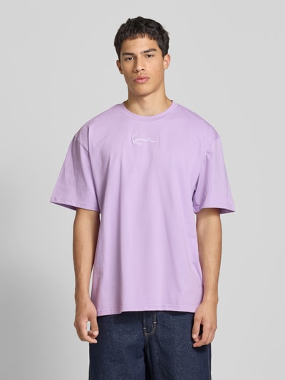 KARL KANI T-Shirt mit Label-Stitching Violett 4