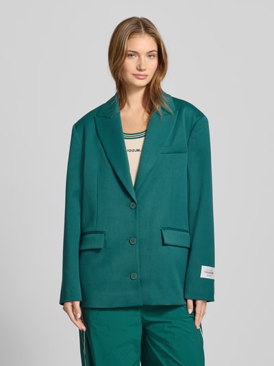 Karo Kauer Blazer mit Label-Patch und Reverskragen Dunkelgruen 4