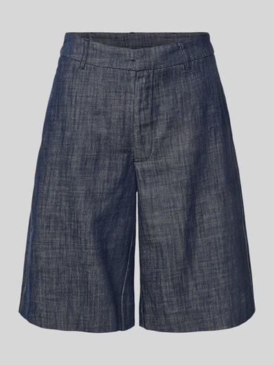 Produktfoto, Bermudas in Denim-Optik Modell 'Dazzie' von My Essential Wardrobe, reine Baumwolle, Regular Fit, dunkelblau, strukturierte Oberfläche