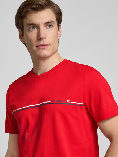 Christian Berg Men T-Shirt mit Label-Print Rot 3