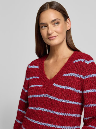 VERO MODA Regular fit gebreide pullover met wol, model 'AWESOME' Bordeaux - 3