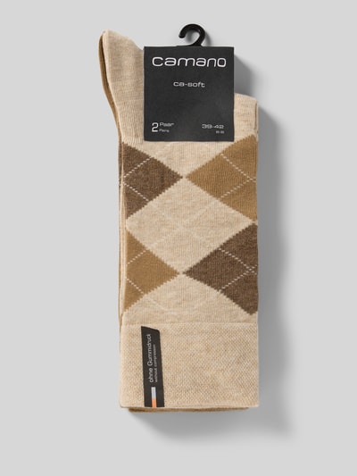 camano Sokken met elastische ribboordjes in een set van 2 paar Beige - 3