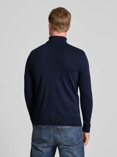 SELECTED HOMME Rollkragenpullover mit gerippten Abschlüssen Dunkelblau 5
