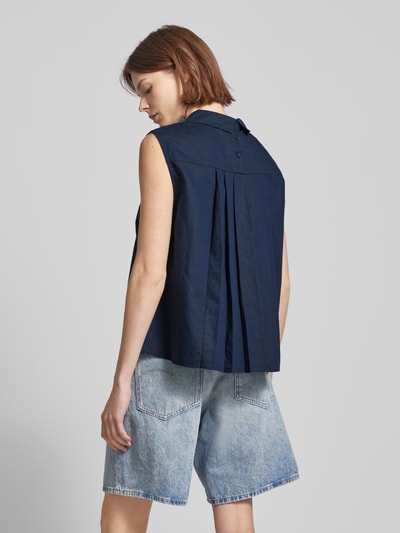 Marc O'Polo Denim Korte top met platte kraag Marineblauw - 5