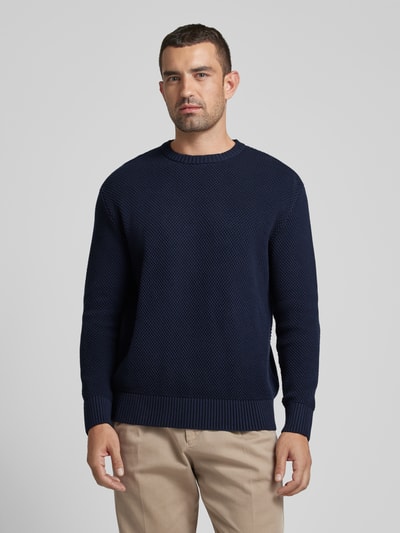 SELECTED HOMME Gebreide pullover met ribboorden, model 'HENNY' Donkerblauw - 4