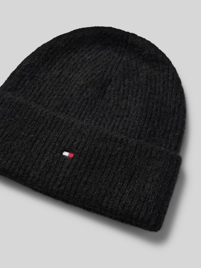 Tommy Hilfiger Strickmütze mit Logo-Detail Modell 'ESSENTIAL FLAG FUZZY' Black 2