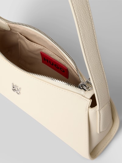 HUGO Handtasche mit Label-Applikation Modell 'Chris 2.0' Ecru 5