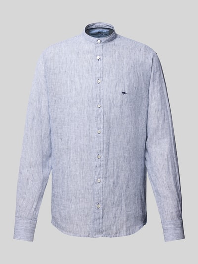 Fynch-Hatton Slim fit linnen overhemd met opstaande kraag Marineblauw - 2