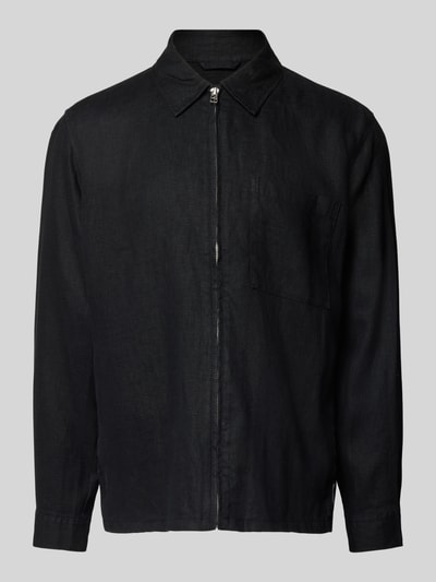 Marc O'Polo Regular Fit Overshirt aus reinem Leinen Black 2