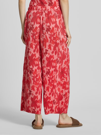 PIECES Regular Fit Culotte mit Allover-Muster Modell 'FLORA' Rot Melange 5