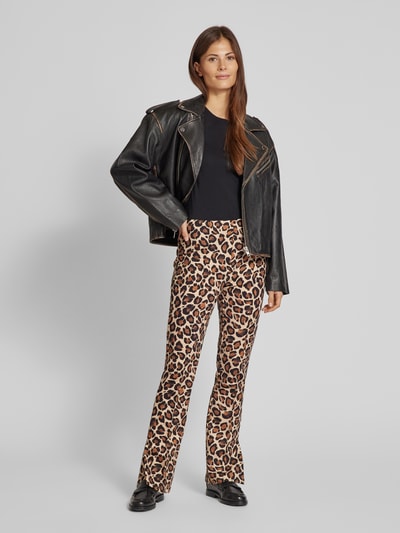 Marc Cain Regular fit stoffen broek met vaste persplooien Camel - 1