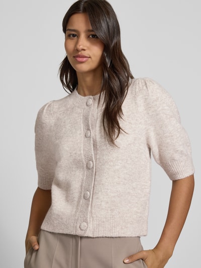 Neo Noir Gebreide cardigan met 1/2-mouwen, model 'Trudy' Beige gemêleerd - 3