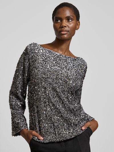 VILA Blouseshirt met pailletten, model 'FAITH' Zilver - 3