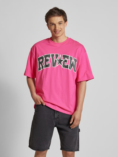 REVIEW T-Shirt mit Label-Print Pink 4