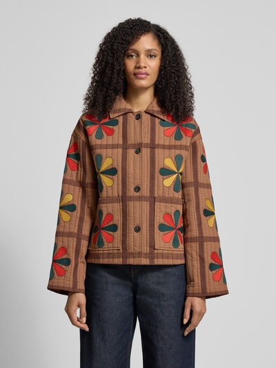 Jake*s Casual Kurtka w stylu patchworkowym z wykładanym kołnierzem Średniobrązowy 4