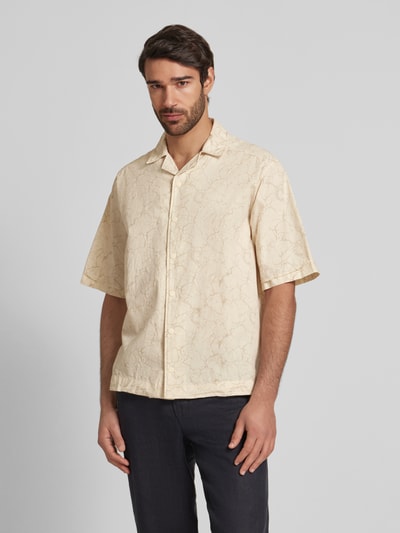 BOSS Orange Relaxed fit vrijetijdsoverhemd met 1/2-mouwen, model 'Lapisy' Zand - 4