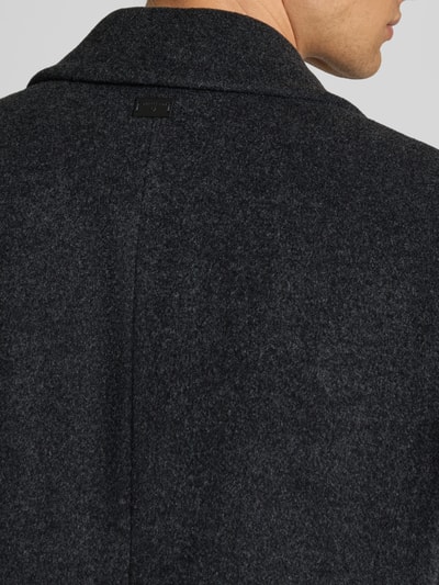 Strellson Regular fit lange wollen jas met kasjmier, model 'ADRIA 3.0' Antraciet - 3