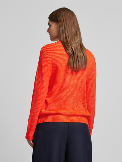 s.Oliver RED LABEL Regular fit gebreide pullover met ribboorden Oranje - 5