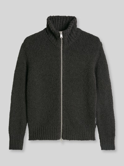 Marc O'Polo Strickjacke aus Schurwolle mit Stehkragen Dunkelbraun 2