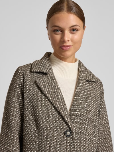 FREE/QUENT Płaszcz z kołnierzem z połami model ‘NADIM’ Jasnobrązowy melanż 3