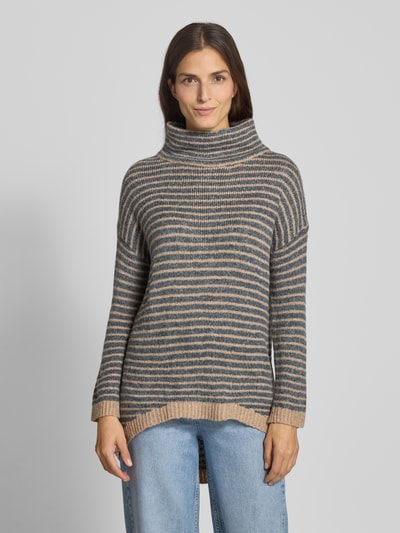 Apricot Sweter z dzianiny o kroju oversized z prążkowanymi wykończeniami Średnioszary melanż 4