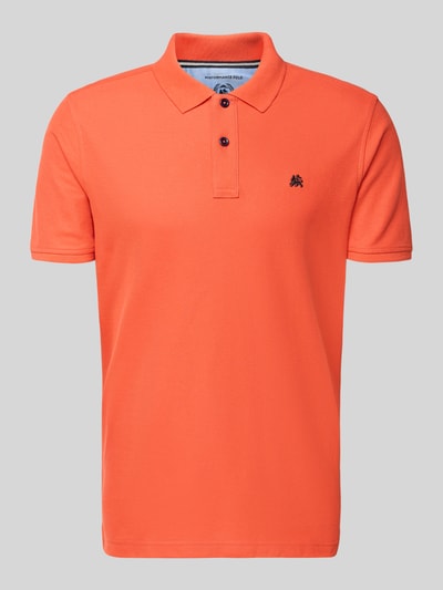 Produktfoto, Poloshirt mit Logo-Stitching Modell 'PERFORMANCE' von Lerros in Orange, Baumwoll-Mix, Regular Fit, glatte Struktur.