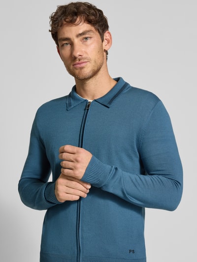Paul Smith Regular Fit Strickjacke aus reiner Wolle Blau 3