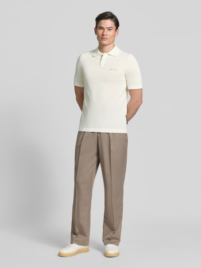 Marc O'Polo Regular Fit Poloshirt aus reiner Baumwolle - Marc O'Polo × DFB Travel Collection Offwhite 1