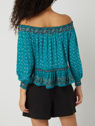 Superdry Blouseshirt in off shoulder-look, model 'Ameera' Turquoise - 5