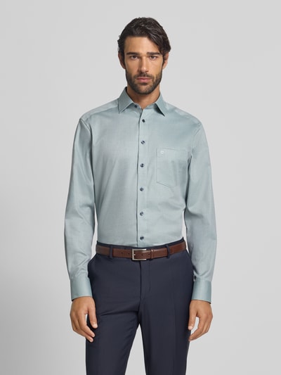 OLYMP Modern fit zakelijk overhemd met kentkraag Groen - 4