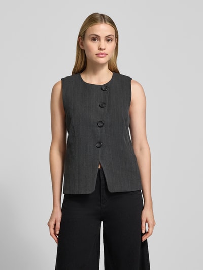 My Essential Wardrobe Gilet met knoopsluiting, model 'Luna' Antraciet - 4