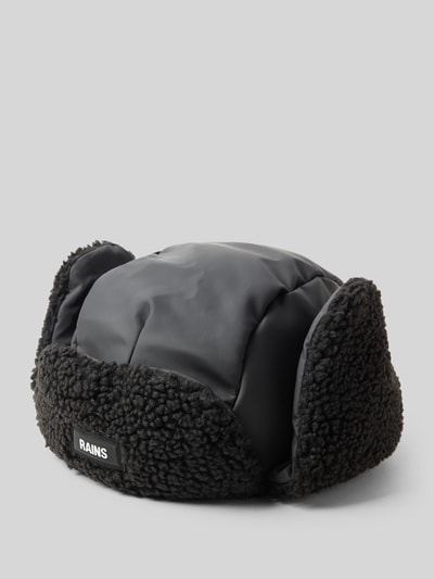 RAINS Mütze mit Futter aus Teddyfell Modell 'Fleece Trapper' Black 1