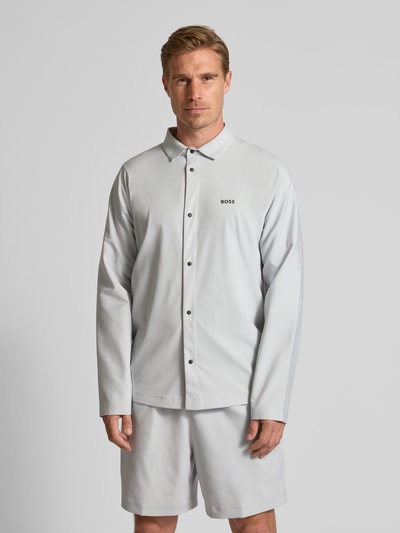 BOSS Green Relaxed Fit Freizeithemd mit Odor Control Hellgrau 4